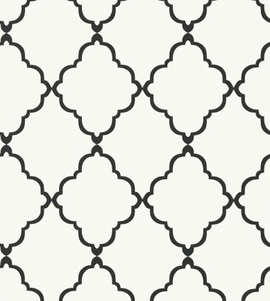 Anna French Klein Trellis Black on White tapéta - Paisley Home