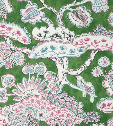 Anna French Tree House Pink and Green tapéta