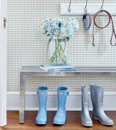 Anna French Baxter Aqua/Taupe tapéta - Paisley Home