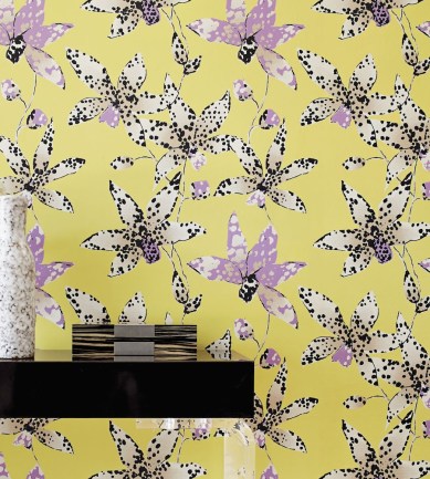 Anna French Spotted Orchid Citron tapéta - Paisley Home