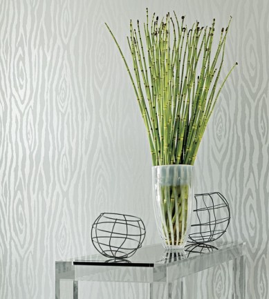 Anna French Surrey Woods Metallic Silver tapéta - Paisley Home