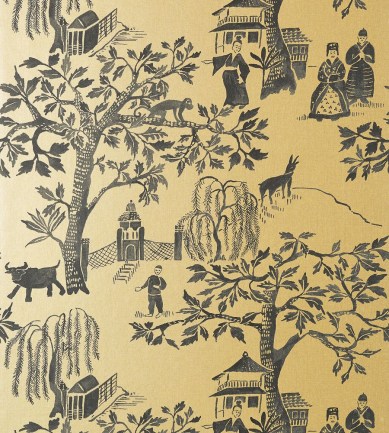 Anna French Willow Wood Metallic Gold tapéta - Paisley Home