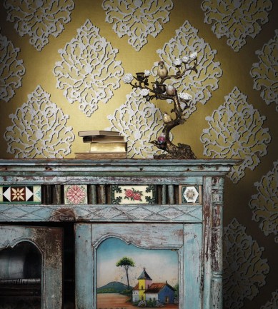 Black Edition Castelli Ochre tapéta - Paisley Home