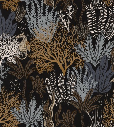 Casamance Posidonie Noir tapéta