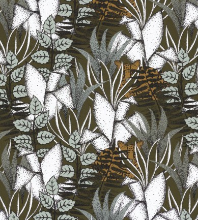 Casamance Tigris Kaki tapéta