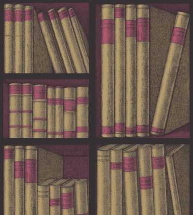 Cole and Son Ex Libris Gold and Megenta tapéta