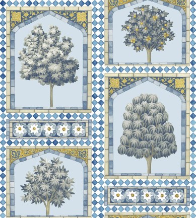 Cole & Son Sultans Palace China Blue/Ochre tapéta - Paisley Home