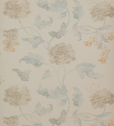 Colefax and Fowler Poppy & Butterfly Blue-Cream tapéta - Paisley Home