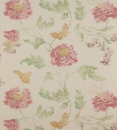 Colefax and Fowler Poppy & Butterfly Pink-Green tapéta - Paisley Home