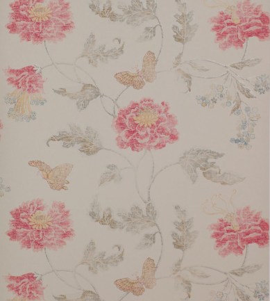 Colefax and Fowler Poppy & Butterfly Silver-Red tapéta - Paisley Home