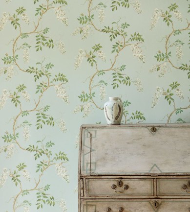 Colefax and Fowler Alderney Aqua tapéta - Paisley Home