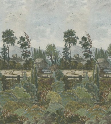 Designers Guild Pastoral Scene 1 Sky tapéta