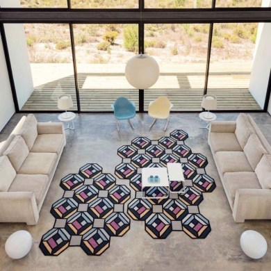 GAN Rugs Parquet Tetragon Blue szőnyeg - Paisley Home