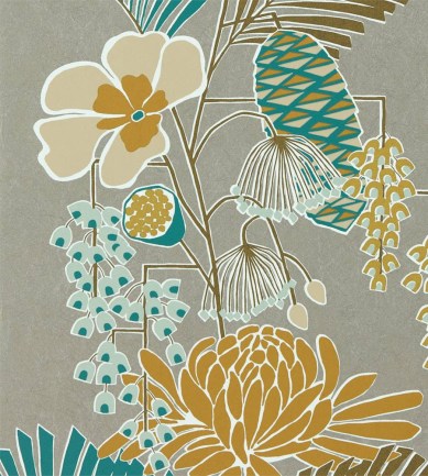 Harlequin Salon Platinum-Peacock-Seafoam tapéta