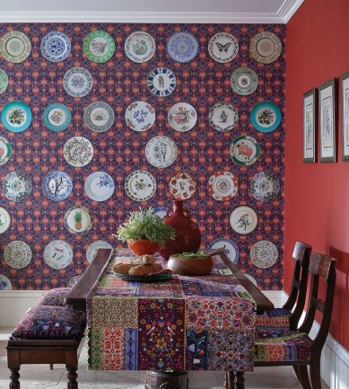 Matthew Williamson Ceramica Multi-Navy-Saffron tapéta - Paisley Home