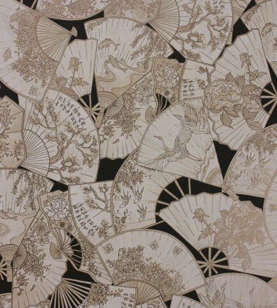 Matthew Williamson Fanfare Black-Cream-Gold tapéta - Paisley Home