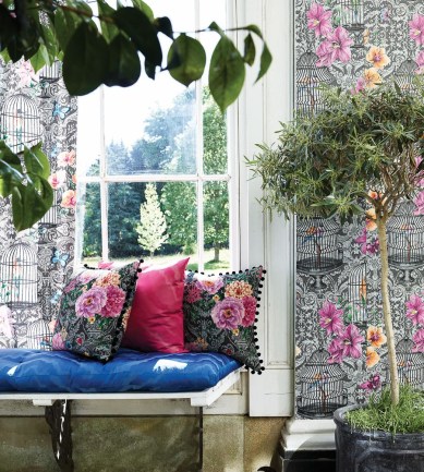 Matthew Williamson Orangery Midnight-Magenta tapéta - Paisley Home