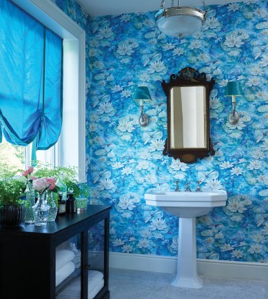 Matthew Williamson Water Lily Azure Blue tapéta - Paisley Home