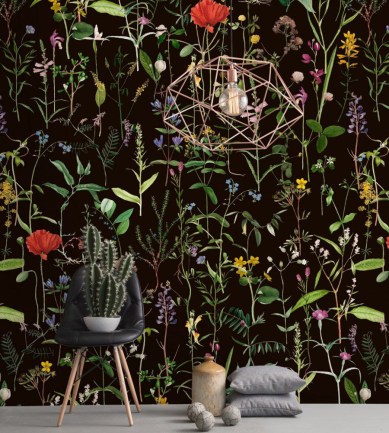 MINDTHEGAP Aquafleur Anthracite design tapéta - Paisley Home