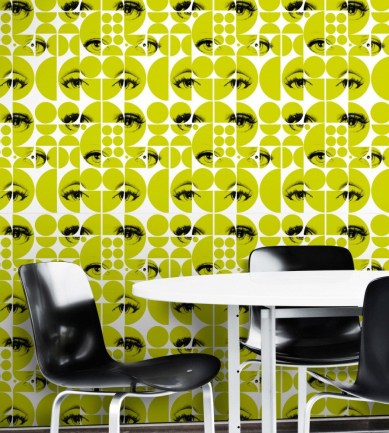 MINDTHEGAP Eyes And Circles Green design tapéta - Paisley Home