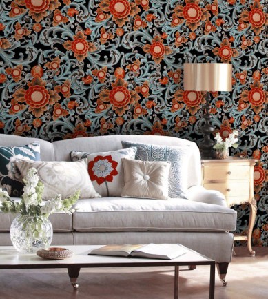 MINDTHEGAP Floral Painting Dark design tapéta - Paisley Home