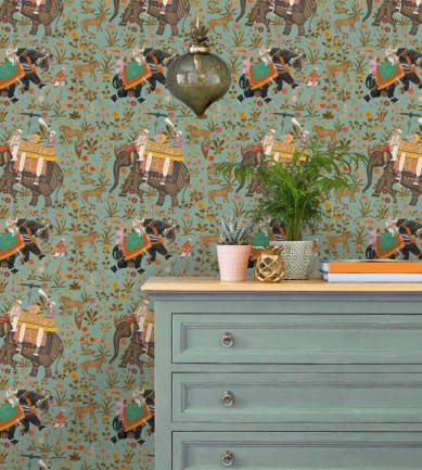MINDTHEGAP Hindustan Aquamarine design tapéta - Paisley Home