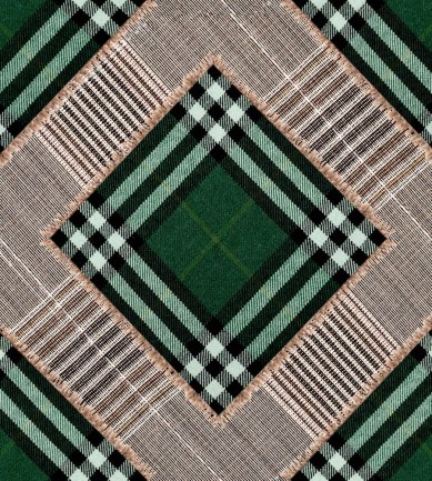 Mind The Gap Checkered Patchwork British Green tapéta