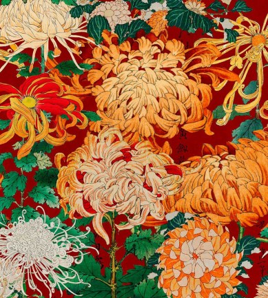 Mind The Gap Chrysanthemums Green tapéta