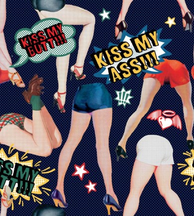 Mind The Gap Kiss My Ass Indigo tapéta