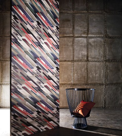 Osborne and Little Cubiste Coral/Blackberry tapéta - Paisley Home