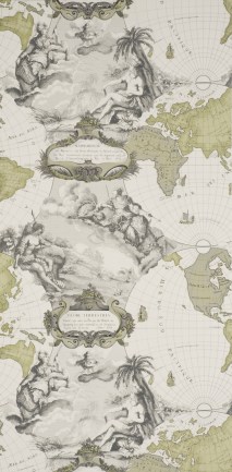 Pierre Frey FP198001 Planisphere Gray luxus tapéta