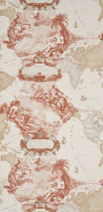 Pierre Frey FP198002 Planisphere Persimmon luxus tapéta