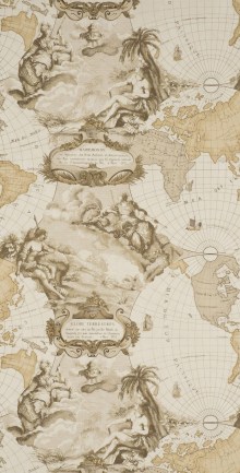Pierre Frey FP198003 Planisphere Nutmeg luxus tapéta