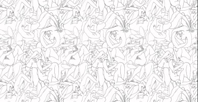 Pierre Frey FP370001 Le couple Noir-Blanc luxus tapéta