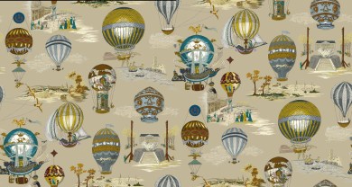 Pierre Frey FP431004 Les aeronefs Bleu luxus tapéta