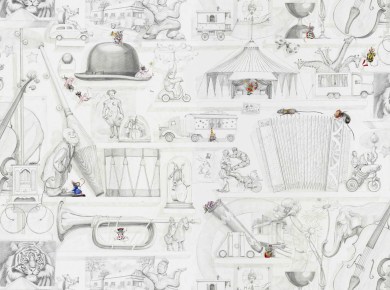 Pierre Frey FP439001 Circus Mine De Plomb luxus tapéta