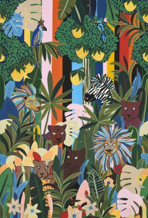 Pierre Frey FP607001 Les rois de la jungle Pop luxus tapéta