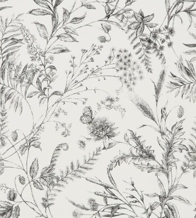 Ralph Lauren Fern Toile Etched Black tapéta - Paisley Home