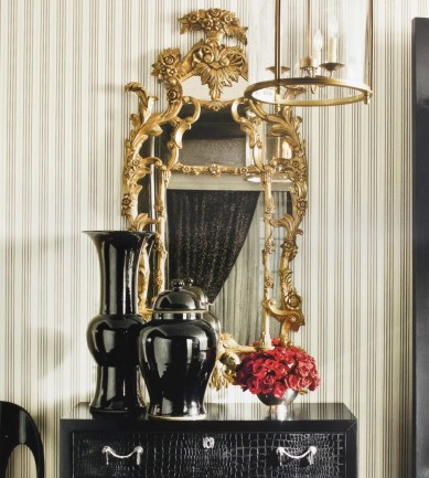 Ralph Lauren Palatine Stripe Midnight tapéta - Paisley Home