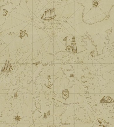 Ralph Lauren Searsport Map Parchment tapéta