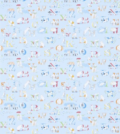 Sanderson Alphabet Zoo Powder Blue/Multi tapéta - Paisley Home