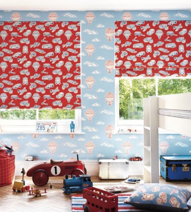 Sanderson Balloons Sky Blue & Red tapéta - Paisley Home