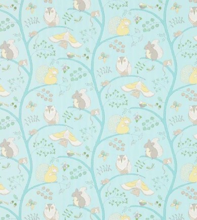 Sanderson Going Batty Sky Blue/Buttercup textil - Paisley Home