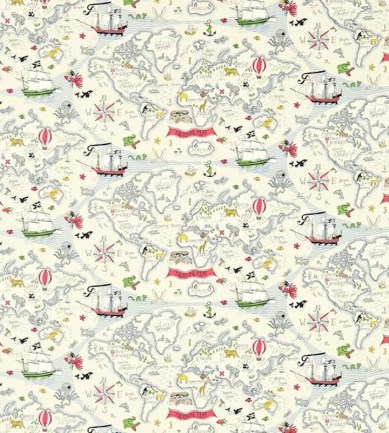 Sanderson Treasure Map Vanilla textil - Paisley Home
