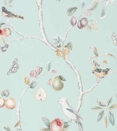 Sanderson Fruit Aviary Duck Egg / Multi tapéta - Paisley Home