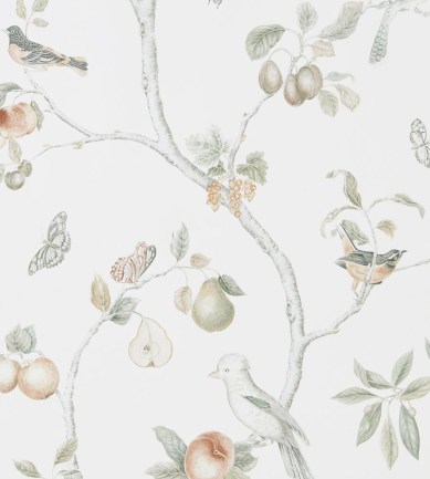 Sanderson Fruit Aviary Ivory / Mineral tapéta - Paisley Home