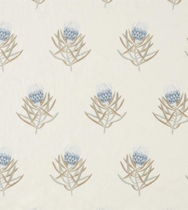 Sanderson Protea Flower China Blue/Linen textil - Paisley Home