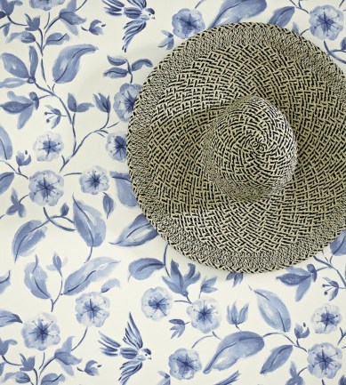 Sanderson Bird Blossom Charcoal, Gilver tapéta - Paisley Home