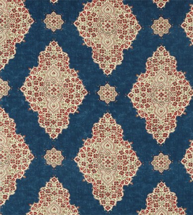 Sanderson Siam Diamond Cobalt-Flame textil