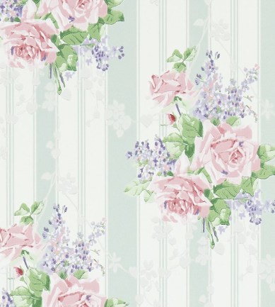 Sanderson Cecile Rose Duck Egg/Rose tapéta - Paisley Home
